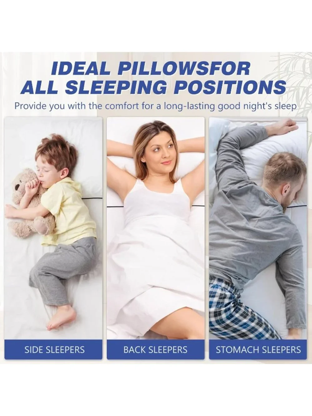 〽️King Size Cooling Bed Pillows 2 Pack Down Alternative Soft Pillows Set of 2
